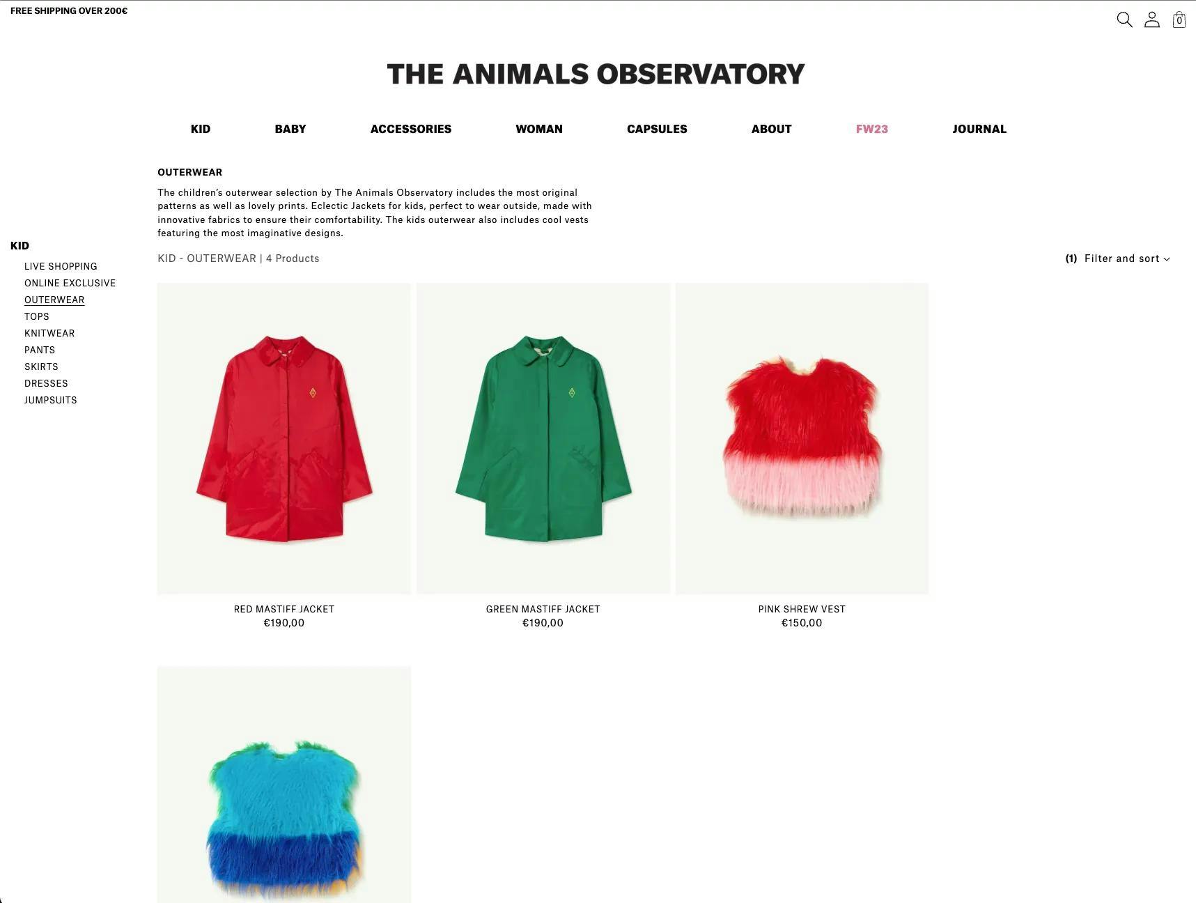 Custom collection page - The Animals Observatory